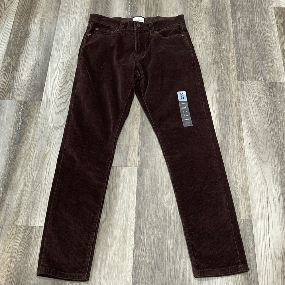 Mutual Wave Corduroy pants size 32x32 slim fit brown color NEW